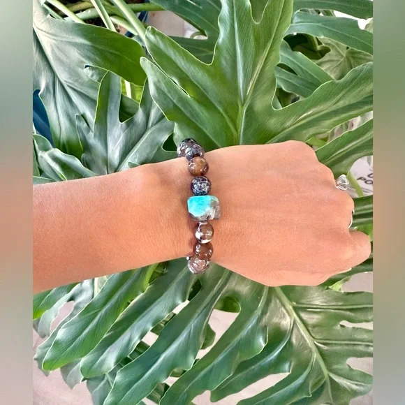Amazonite & Agate Bracelet (one) - Picture 6 of 6